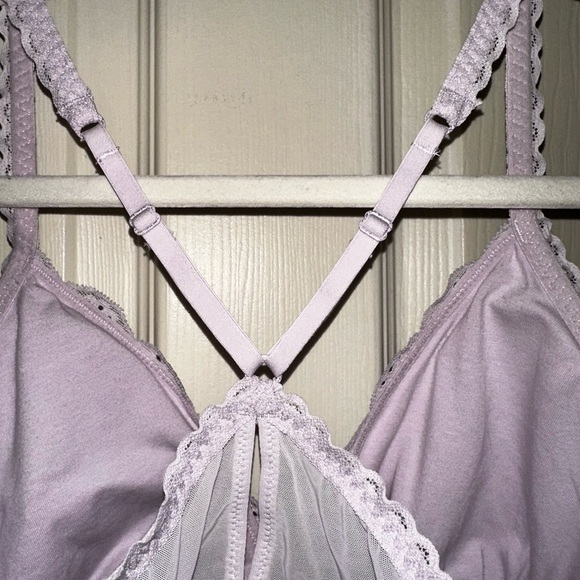 Aerie padded Lace Bralette in Lavender M feminine summer spring beach lounge - Picture 5 of 6